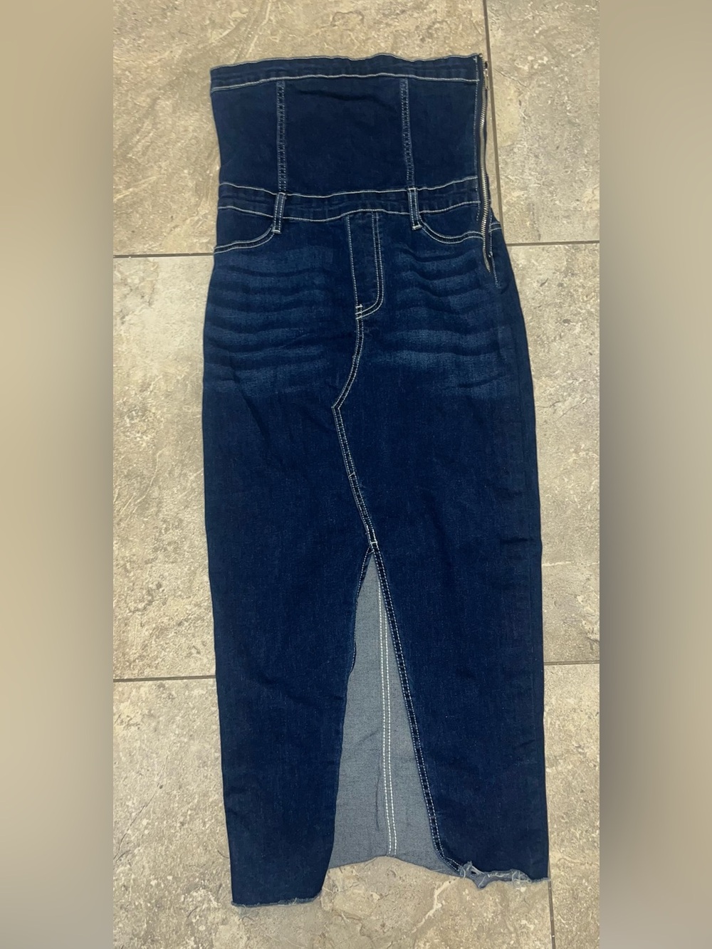 Women’s Dark Blue Denim Skirt - Classic High Waist